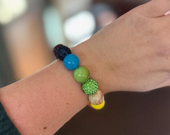 Chunky Sunset Spectrum-kralenarmband
