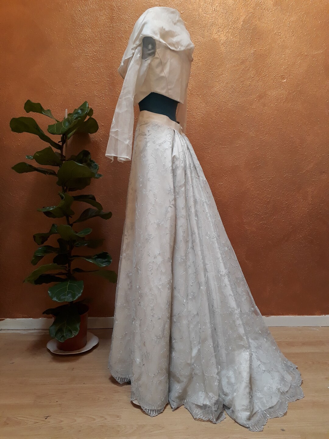 Jupe Portefeuille Vintage Cacharel - Coton Blanc - Taille 38/40 - Occasion Très Bon état