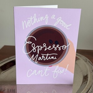 Biglietto d'auguri Espresso Martini / Biglietto di auguri per cocktail divertente per gli amanti del caffè / Biglietto di auguri per amicizia o compleanno per lei