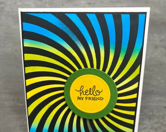 Hello friend card/Homemade card/spiral card