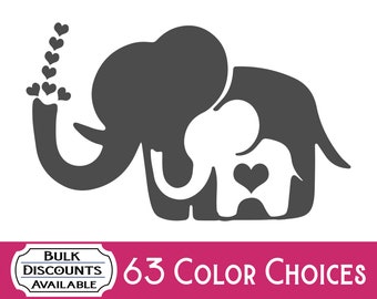 Baby Elephant Decal - Elephant vinly decal for Yeti tumblers, laptop computers, car windows and more