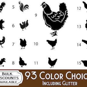 Chicken Decals / Rooster Decal / Chicken Silhouette / Chicken Yeti Decal / Chicken Car Decal / Chicken Sticker / Chicken Vinyl Sticker