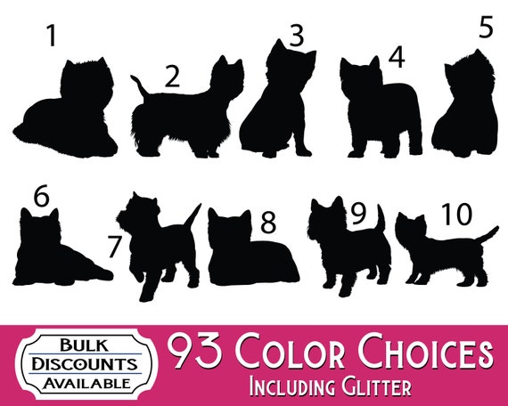 West Highland Terrier Decals Dog Sticker For Tumblers Etsy