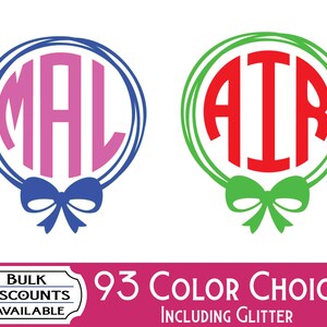 Bow Monogram Decal / Monogram Decal / Monogram Sticker / Yeti Monogram / Tumbler Monogram / Vinyl Monogram Decal / Vinyl Monogram / Decal