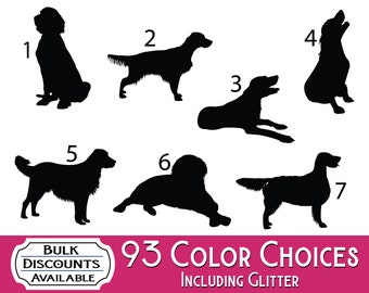 English Setter Silhouette Dog Decals - Dog Sticker for cars, laptops, dog bowls, containers, tumblers or any hard smooth surface