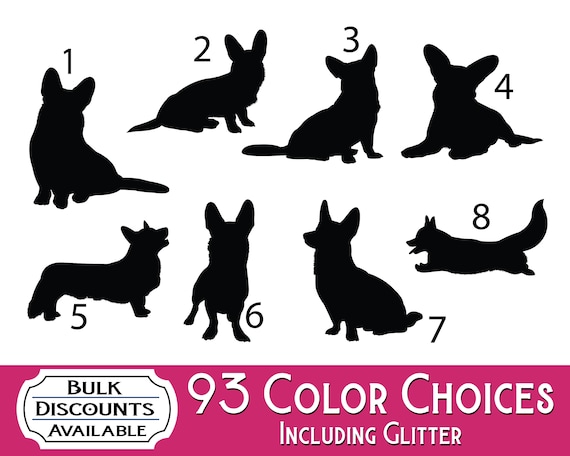 Cardigan Welsh Corgi Silhouette Decal: Dog Sticker for Tumblers