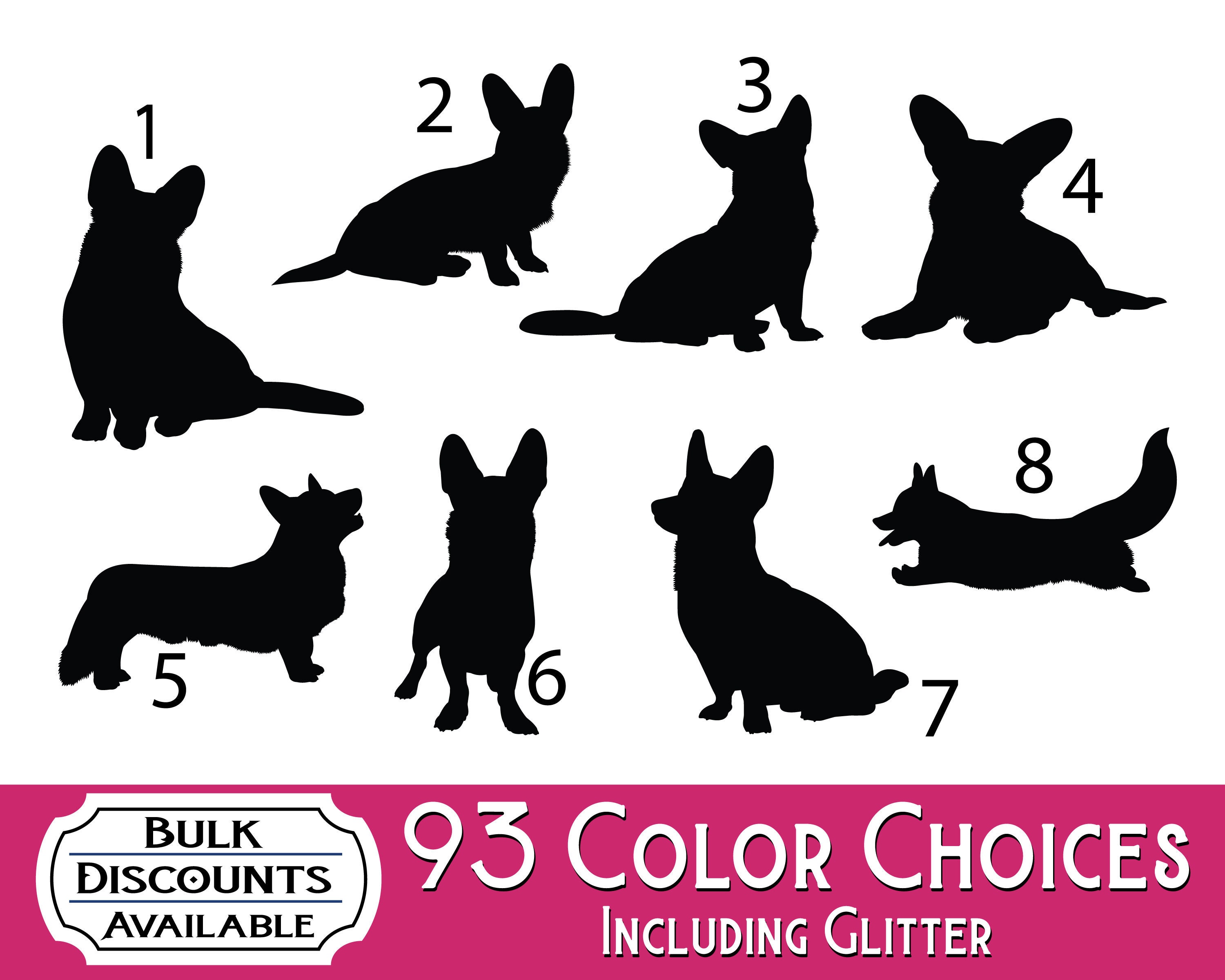 Cardigan Welsh Corgi Silhouette Decal: Dog Sticker for Tumblers