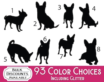 Chihuahua Silhouette Decal: Waterproof Dog Sticker for Cars, Laptops