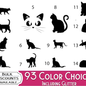 Cat Decal / Cat Vinyl Decal / Cat Sticker / Glitter Cat Decal / Cat Yeti Decal / Cat Car Decal / Cat Laptop Decal / Kitten Decal / Kitten