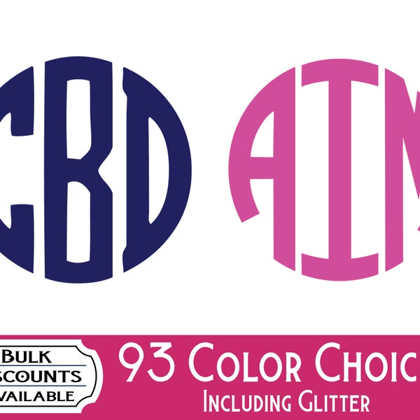 Block Vinyl Monogram / 3 Letter Monogram / Vinyl Monogram / Block Monogram / Personal Monogram / Vinyl Decal / Monogram Decal / Yeti Decal