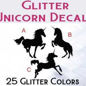 Glitter Unicorn Vinyl Decal: Yeti, Car, and More