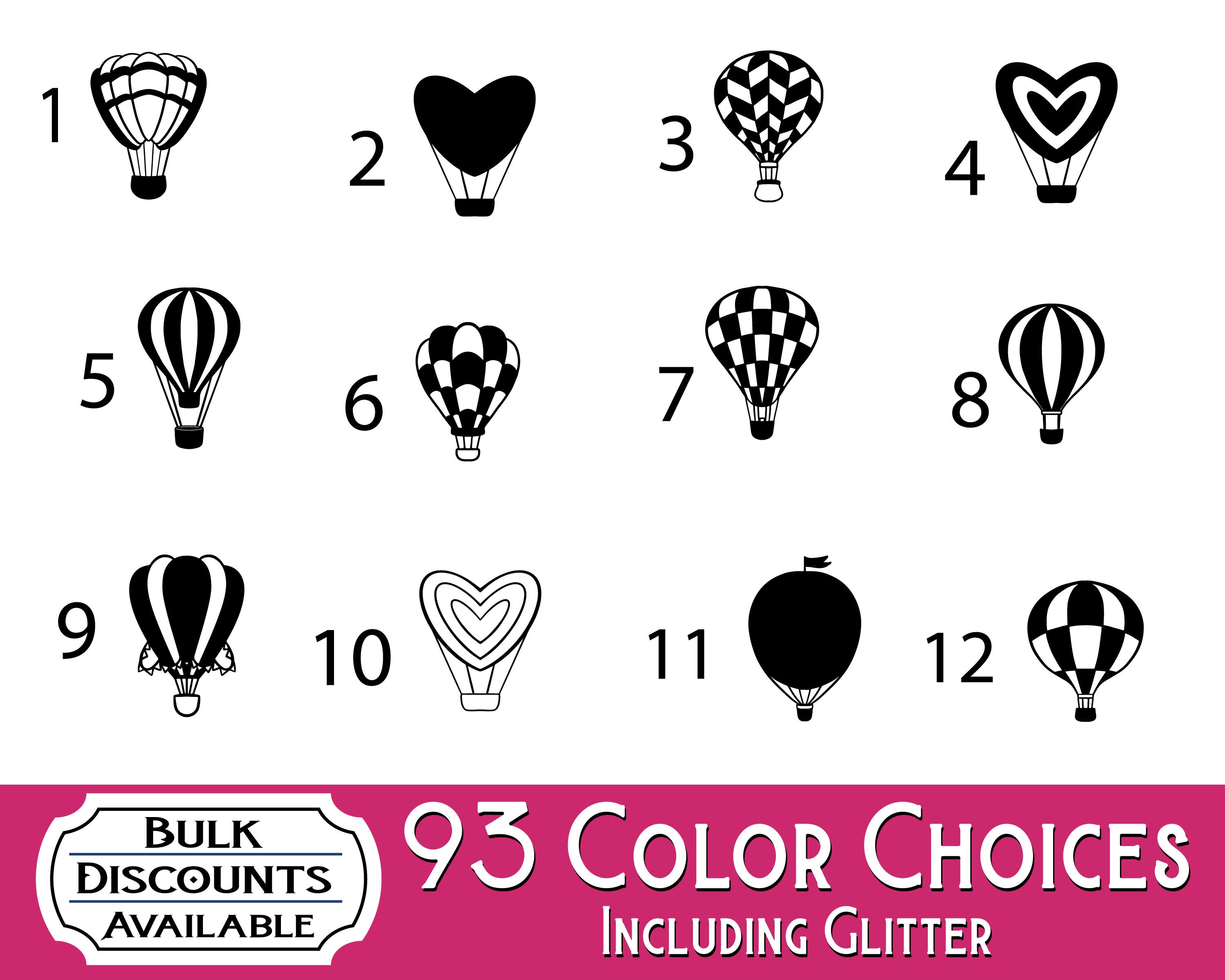 Hot Air Balloon Vinyl Decals Hot Air Balloon Stickers for Etsy