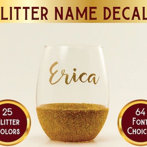Glitter Name Decal: Personalized Vinyl Sticker