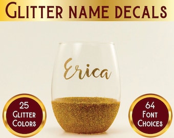 Glitter Name Decal: Personalized Vinyl Sticker