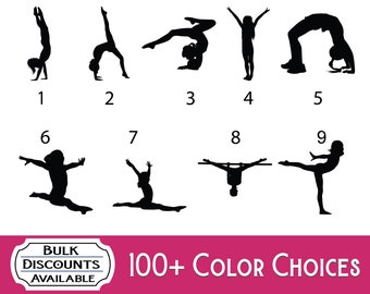 Youth Gymnastics Vinyl Decals -Great for trophy cases, tumblers, glasses, windows, laptops, or any hard, smooth surface