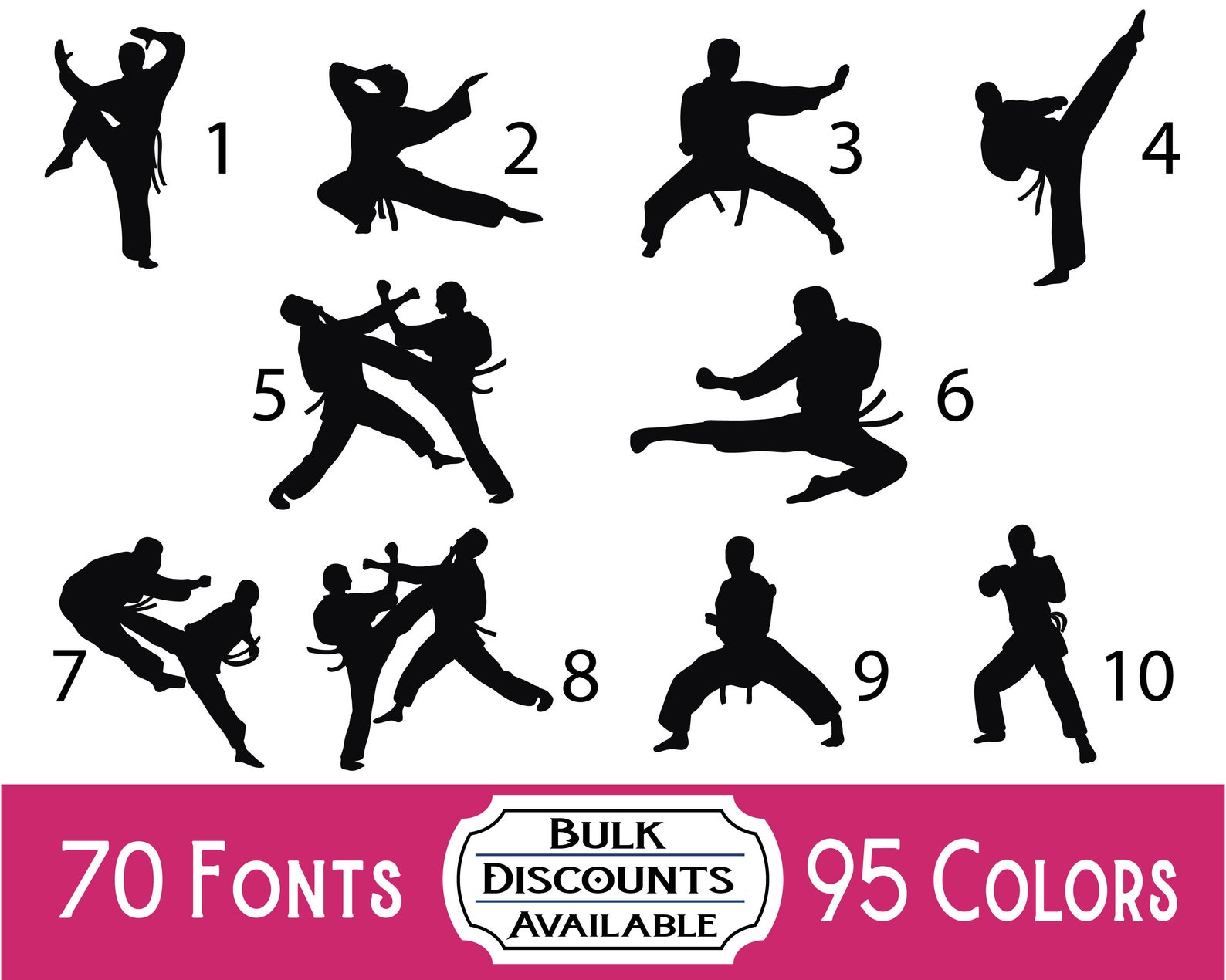 Karate Vinyl Decals Martial Arts Decals for Tumblers Etsy UK