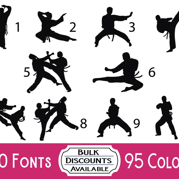 Karate Vinyl Decals - Martial Arts Decals for tumblers, laptops, computers, car windows or any hard, flat surface