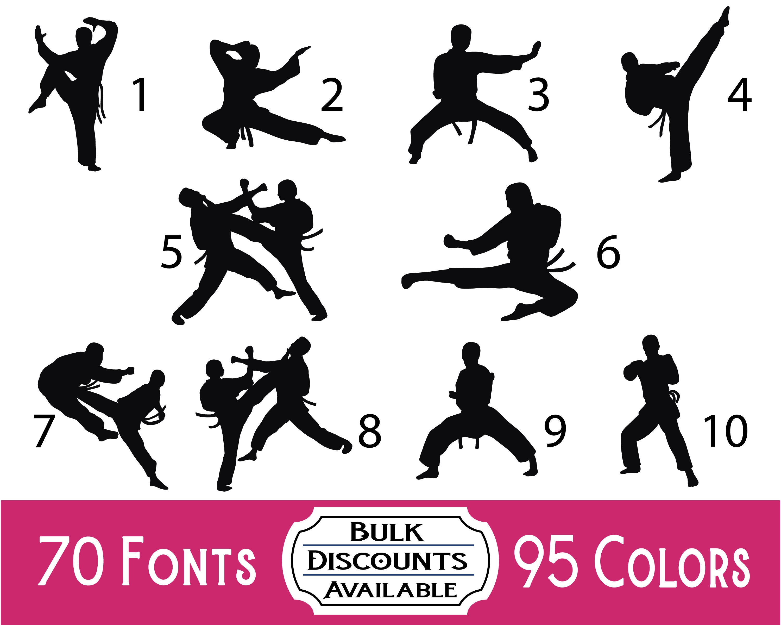 Karate Vinyl Decals Martial Arts Decals for Tumblers Etsy UK