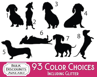 Dachshund Silhouette Decal: Dog Sticker for Cars, Laptops