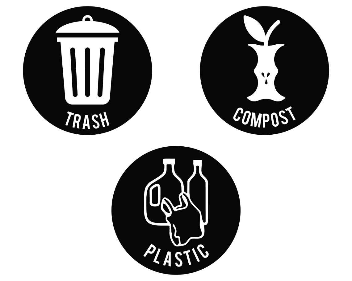 Trash Can Decals / Recycle Decals / Vinyl Decals / Recycle Etsy