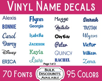 Name Decals / Custom Name Decals / Vinyl Name Decals / Custom Decals / Yeti Name Decals / Bride Decals / Name Stickers / Yeti Sticker