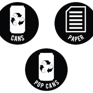 Trash Can Decals / Recycle Decals / Vinyl Decals / Recycle Sticker ...
