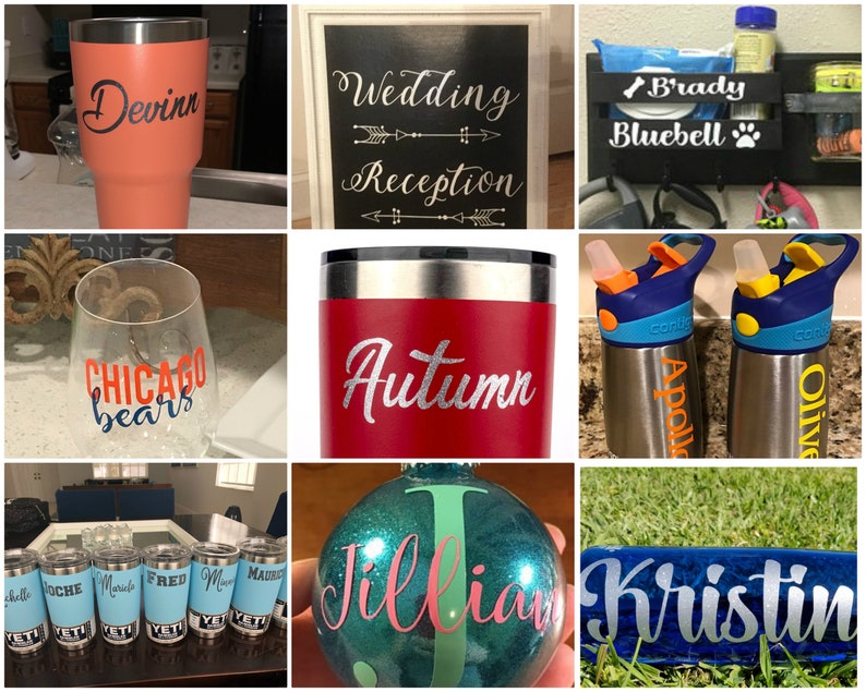 Name Decals / Custom Name Decals / Vinyl Name Decals / Custom Decals / Yeti Name Decals / Wedding Decals / Name Stickers / Yeti Sticker image 10