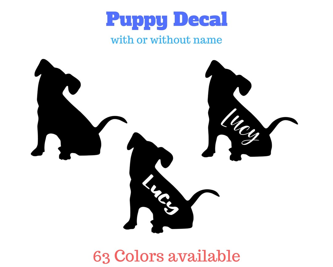Puppy Dog Decal / Personalized Dog Decal / Personalized Puppy Decal