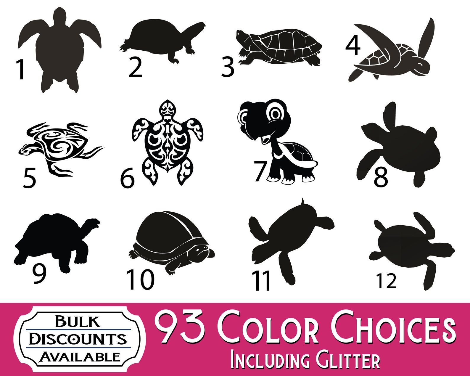 Turtle Vinyl Decals Turtle Decals for Yeti Tumblers Laptop Etsy