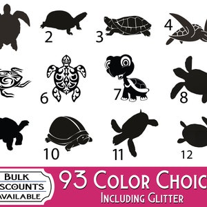 Turtle Vinyl Decals - Turtle decals for Yeti tumblers, laptop computers, car windows and more