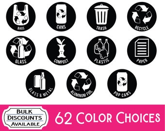 Recycling & Trash Bin Stickers - 10-Pack, 4" Inch Round Decals - Easy To Apply, UV-Resistant For Indoor & Outdoor Waste Management In Kitchens, Offices, And Public Spaces - Foto 6