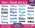 Custom Text Vinyl Decals - 70 fonts & 100+ color choices available