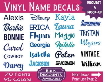 Name Decals / Custom Name Decals / Vinyl Name Decals / Custom Decals / Yeti Name Decals / Wedding Decals / Name Stickers / Yeti Sticker