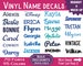 Name Decals / Custom Name Decals / Vinyl Name Decals / Custom Decals / Yeti Name Decals / Wedding Decals / Name Stickers / Yeti Sticker 
