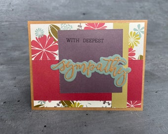 Sympathy homemade card/ deepest sympathy card/ floral sympathy card