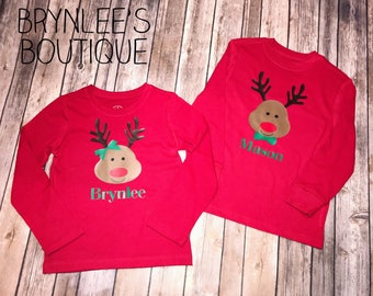 Reindeer Shirt-Kids Christmas Shirt-Boy Christmas Shirt-Girls Christmas Shirt-Holiday Shirt-Toddler Christmas Shirt