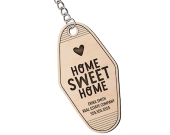 Set of Customizable Home Sweet Home Keychains | Real Estate Keychain, Closing Gift, New Home, Housewarming, Realtor | KC-01-AB