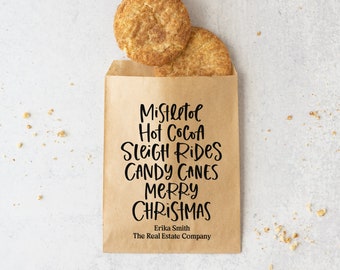 Customizable | Merry Christmas Bakery Bags | Real Estate Mortgage Insurance Pop By | Custom Marketing Treat Bags | 18-BB