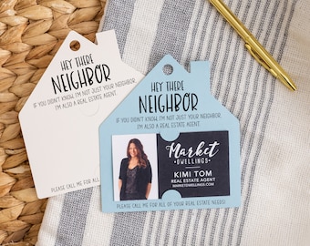 Hey There Neighbor Gift Tags | Real Estate Agent Marketing | Insert your business card | Pop By Tags | 2-GT004