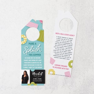 Make a splash this summer Door Hangers | Creative Summer Real Estate Pop By Marketing | 205-DH002