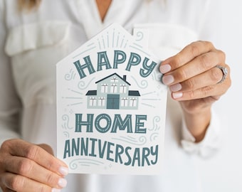 SET of Happy Home Anniversary Greeting Cards w/Envelopes | Real Estate Agent Card | House Anniversary | Home Anniversary Mortgage | 46-GC002