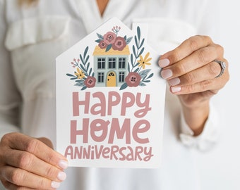 SET of Happy Home Anniversary Greeting Cards w/Envelopes | Real Estate Agent Card | House Anniversary | Home Anniversary Mortgage | 44-GC002