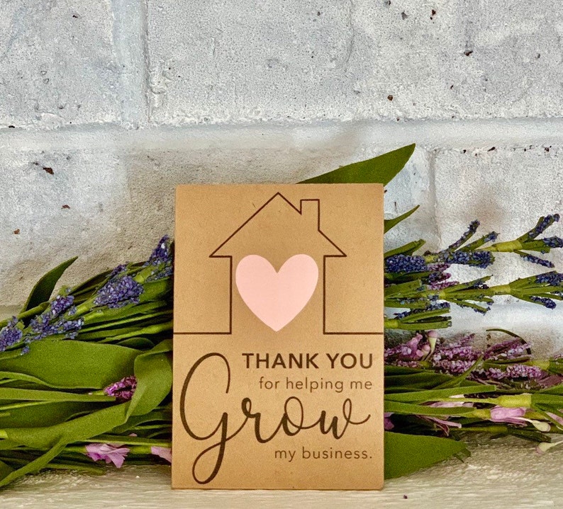 Flower Seed Favors Thank You Gift Promotional Business Cards Flower Seed Packets Pop By Gifts for Real Estate Agents