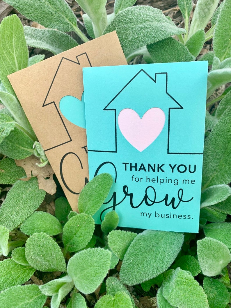Flower Seed Favors Thank You Gift Promotional Business Cards Flower Seed Packets Pop By Gifts for Real Estate Agents