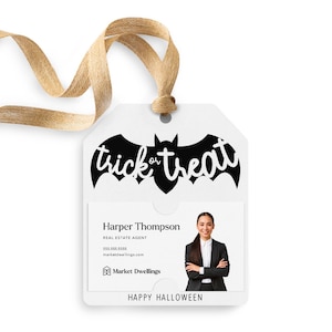 Halloween "Trick or Treat" Tag | Pop By Gift Tag | Fall Pop By | Client Gift Tag | Halloween Pop By | Marketing | 34-GT001