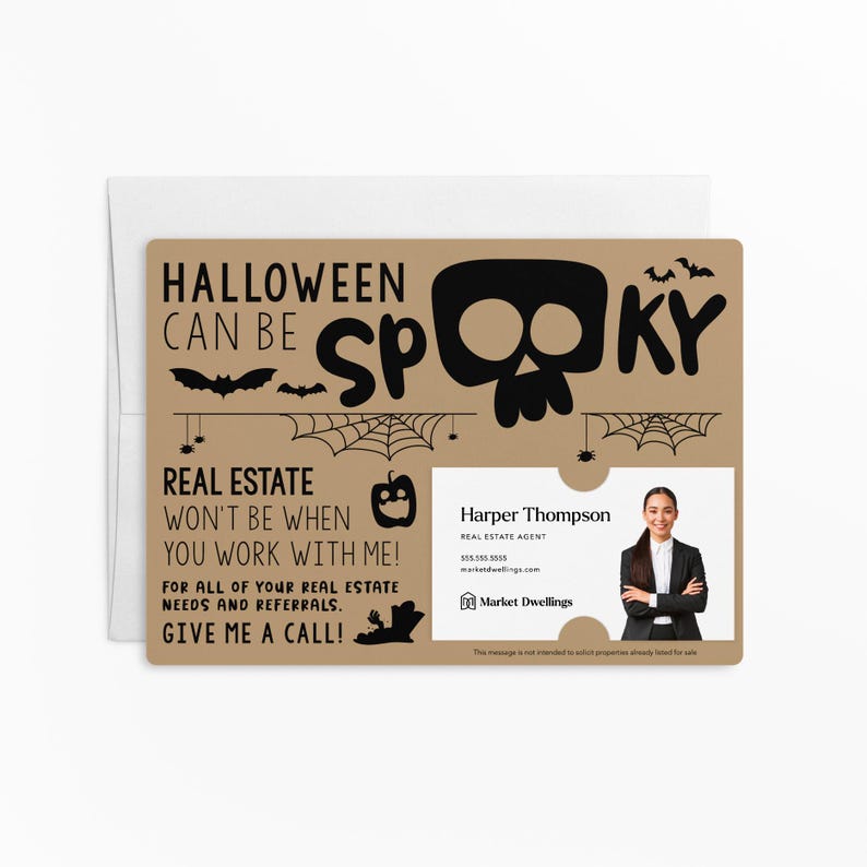 a business card with a skull on it