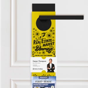 Le marché immobilier est en pleine effervescence ! Accroche-portes | Immobilier de printemps | Graines de fleurs en sachet Pop Par Marketing | 8-DH003