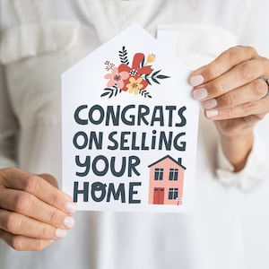 SET of Congrats on Selling Your Home Greeting Cards w/Envelopes | Real Estate Agent Card | Happy Closing Card | Seller Closing  | 35-GC002