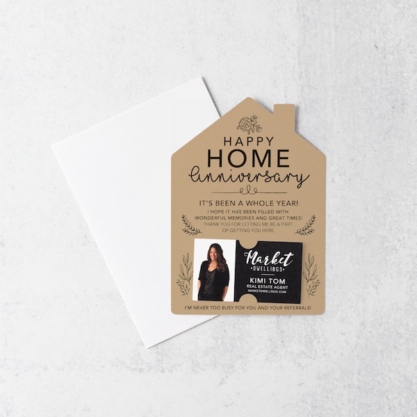 SET of Happy Home Anniversary Cards | Real Estate Agent Card | House Anniversary Card | Home Anniversary | Real Estate, Mortgage | M34-M001