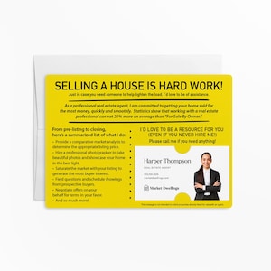SET of For Sale By Owner Marketing Mailer for Real Estate Agents with Envelopes | Promotional Business Cards | Mailable | FSBO | M7-M003